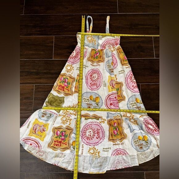 Paper Heart Dolce Vita multi colored linen blend spaghetti strap tiered dress SM - Picture 9 of 12